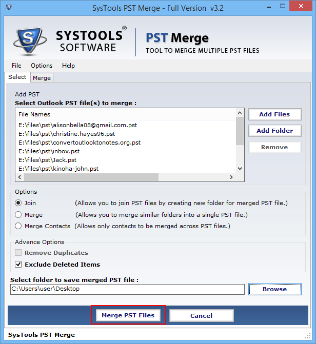 Merge PST File