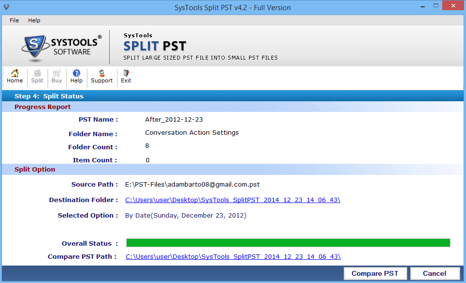 Compare Split PST