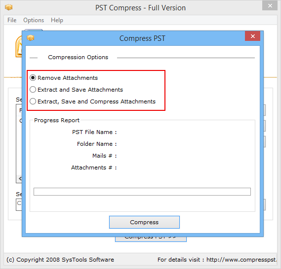 Select from the three given compression options